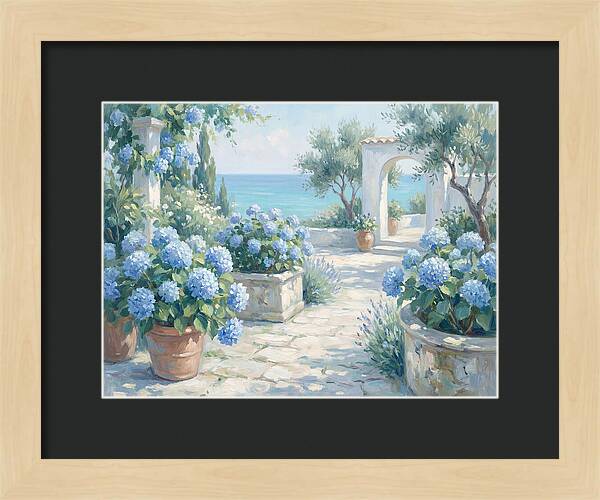 Blue Hydrangeas By The Sea