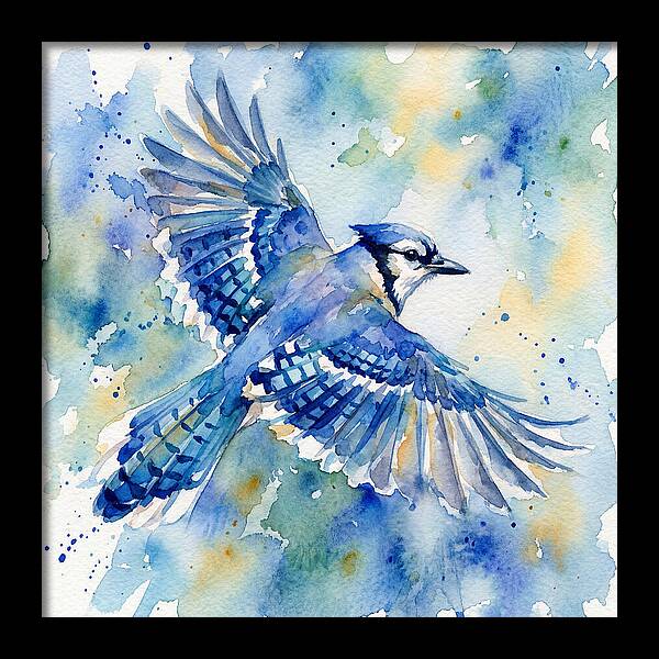 Blue Jay In Flight