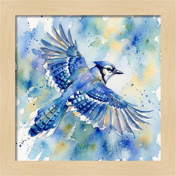 Blue Jay In Flight