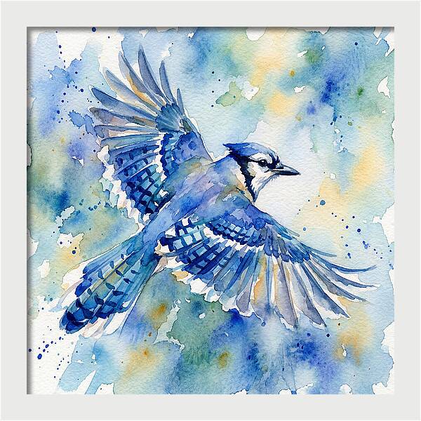 Blue Jay In Flight