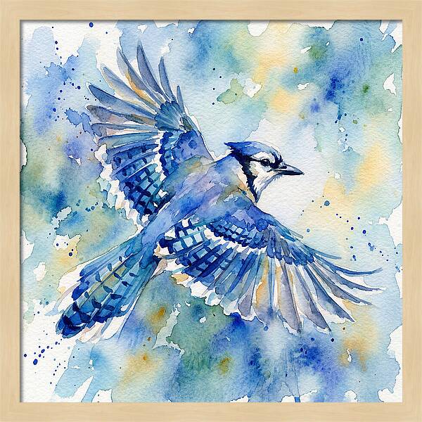 Blue Jay In Flight