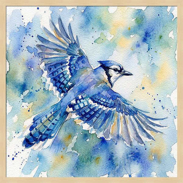 Blue Jay In Flight