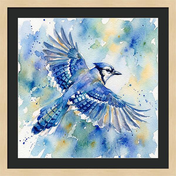 Blue Jay In Flight