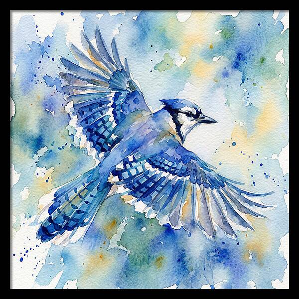 Blue Jay In Flight