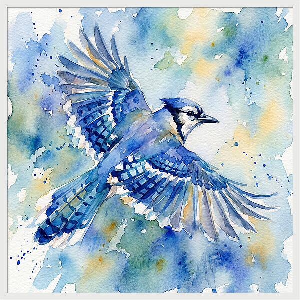 Blue Jay In Flight