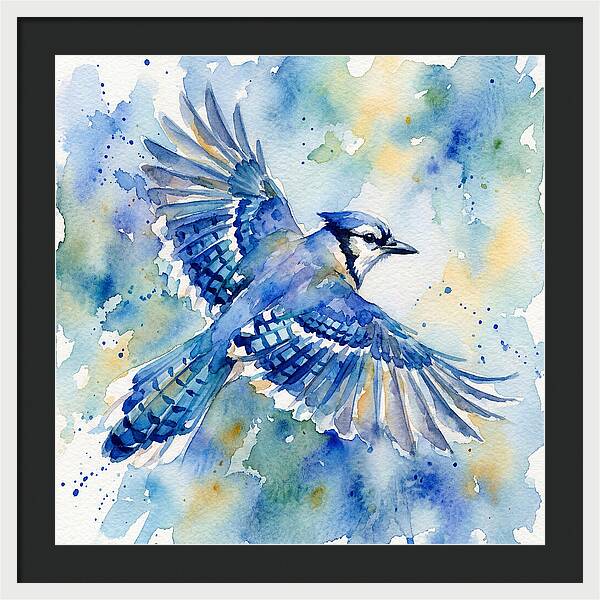 Blue Jay In Flight