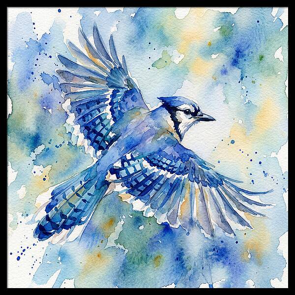 Blue Jay In Flight