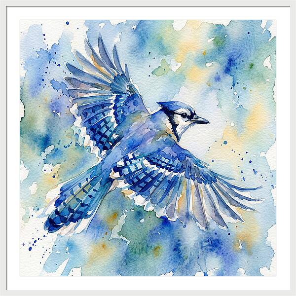Blue Jay In Flight