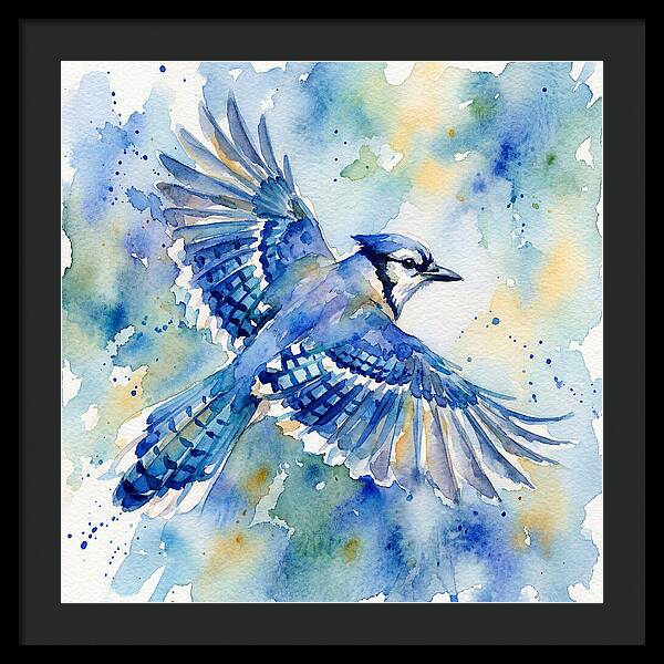 Blue Jay In Flight