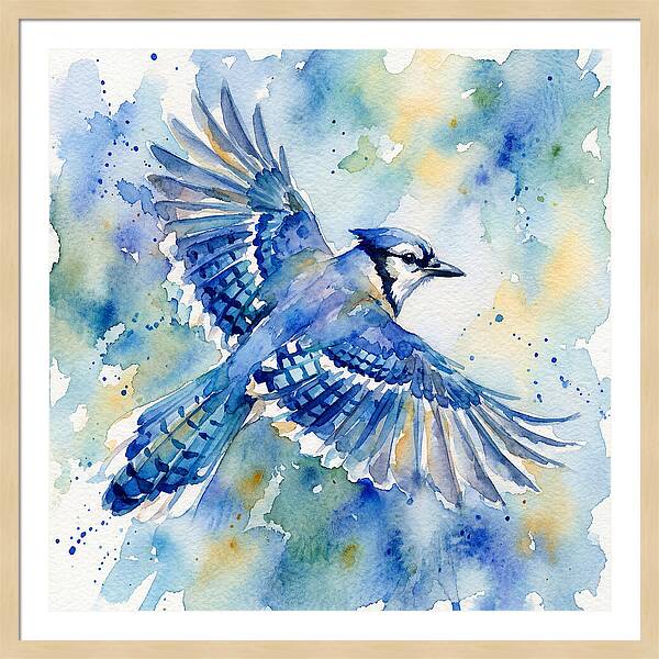 Blue Jay In Flight