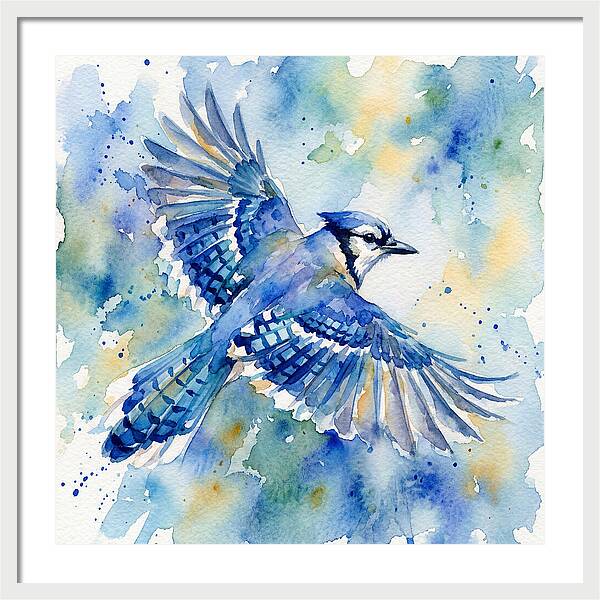 Blue Jay In Flight
