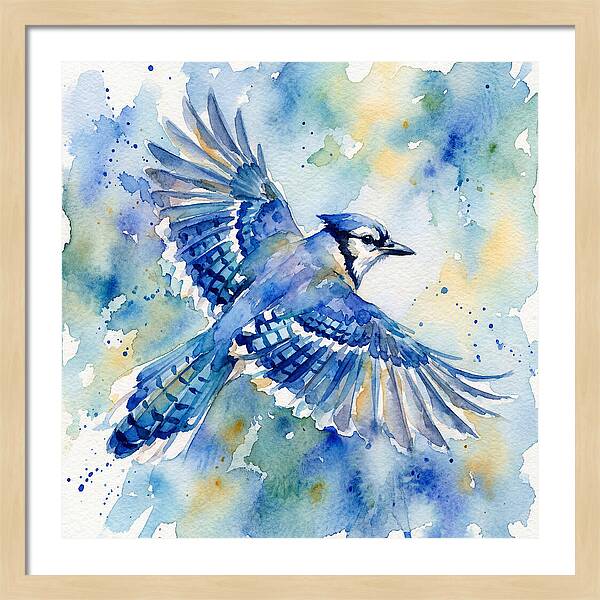 Blue Jay In Flight