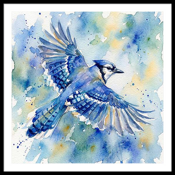 Blue Jay In Flight