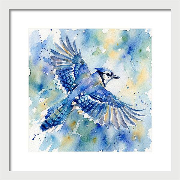 Blue Jay In Flight