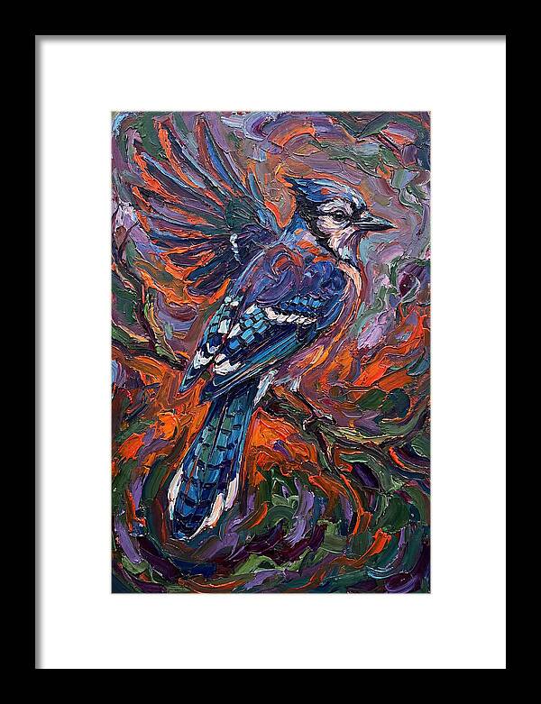 Blue Jay In Vibrant Flight