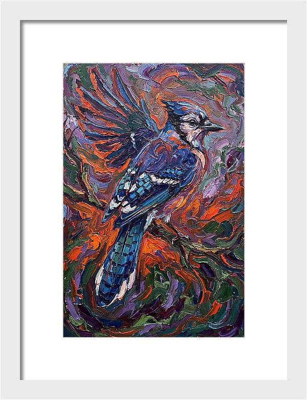 Blue Jay In Vibrant Flight