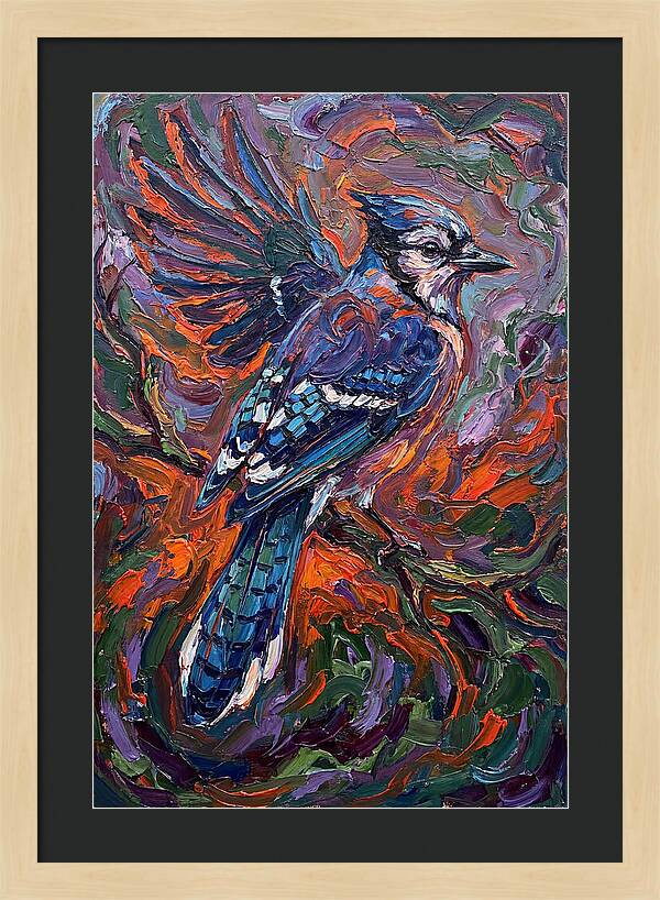 Blue Jay In Vibrant Flight