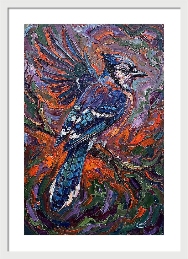 Blue Jay In Vibrant Flight