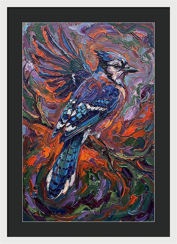 Blue Jay In Vibrant Flight