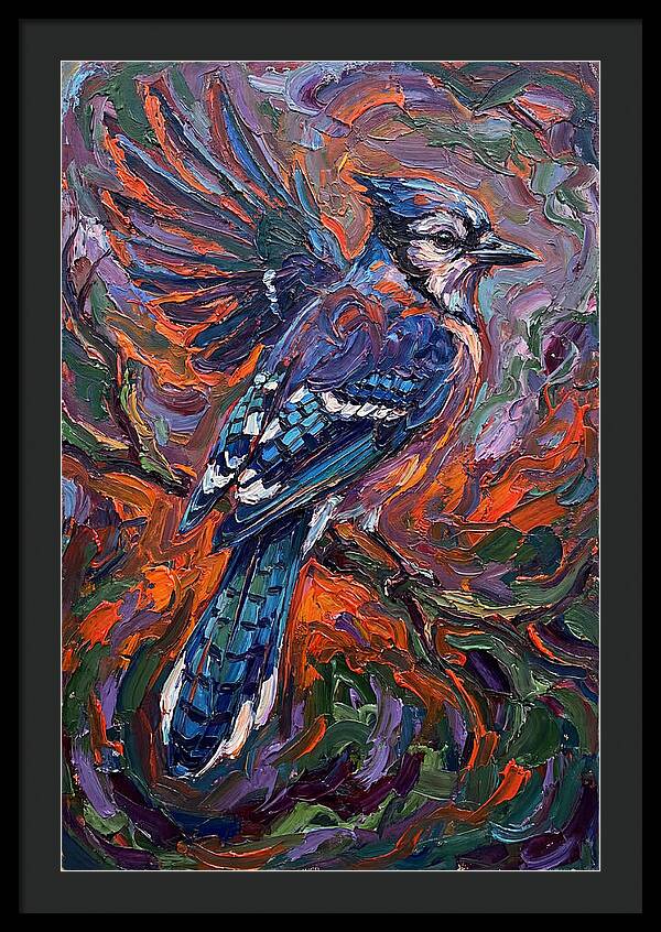Blue Jay In Vibrant Flight