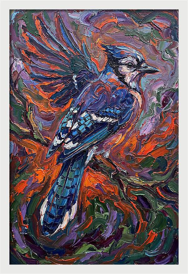 Blue Jay In Vibrant Flight
