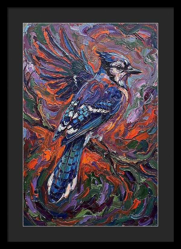 Blue Jay In Vibrant Flight