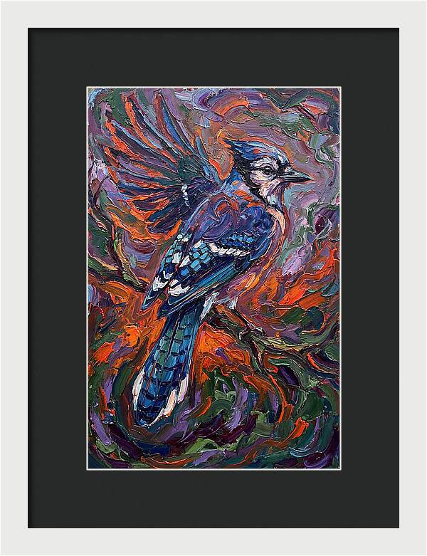 Blue Jay In Vibrant Flight