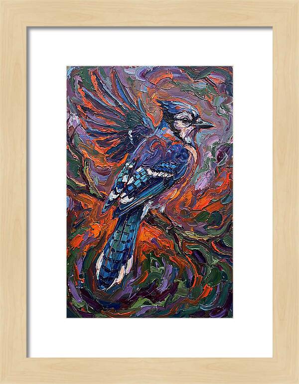 Blue Jay In Vibrant Flight