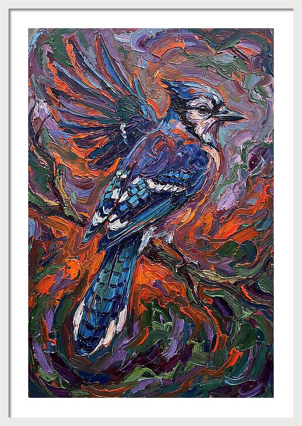 Blue Jay In Vibrant Flight