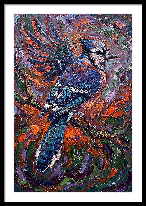 Blue Jay In Vibrant Flight