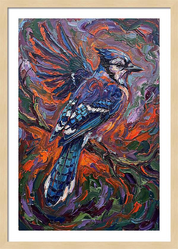 Blue Jay In Vibrant Flight