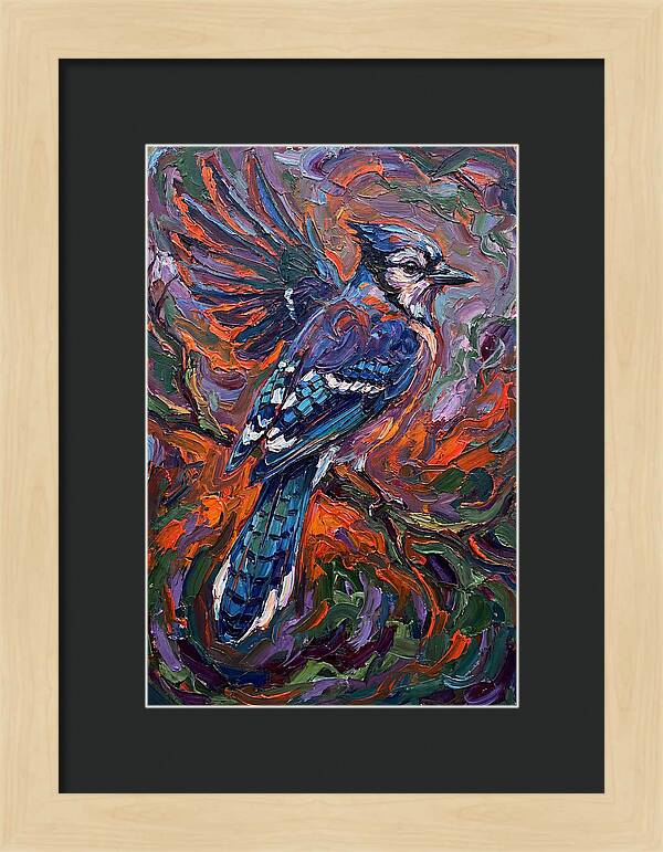 Blue Jay In Vibrant Flight