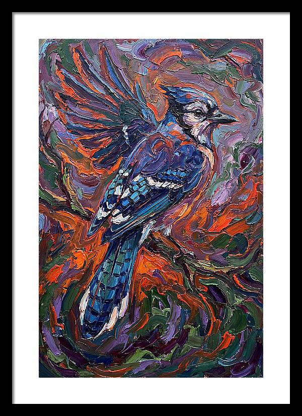 Blue Jay In Vibrant Flight