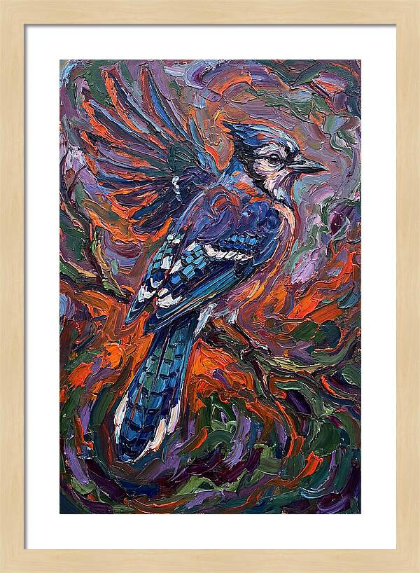 Blue Jay In Vibrant Flight