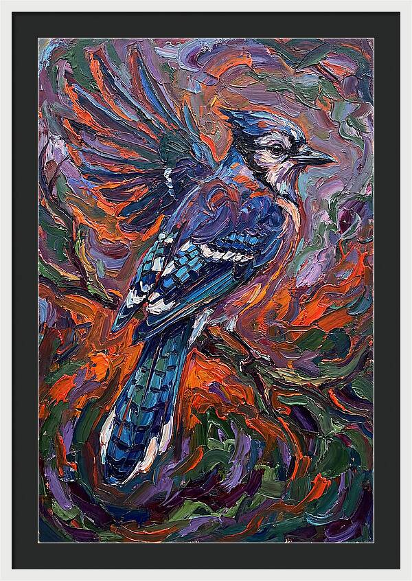 Blue Jay In Vibrant Flight