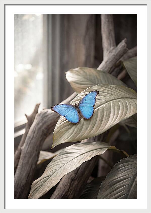 Blue Morpho Butterfly Displayed