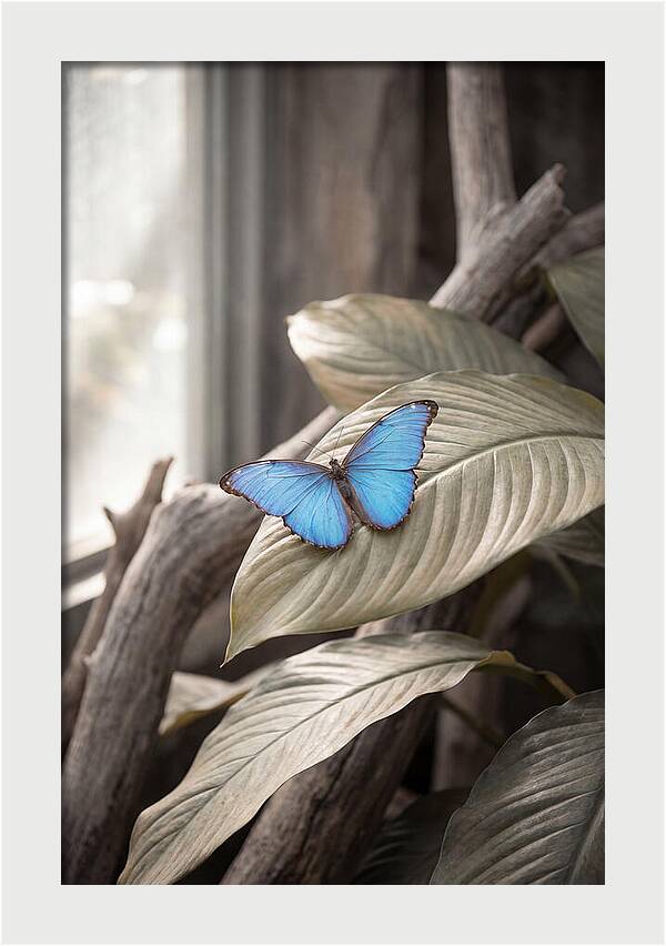 Blue Morpho Butterfly Displayed