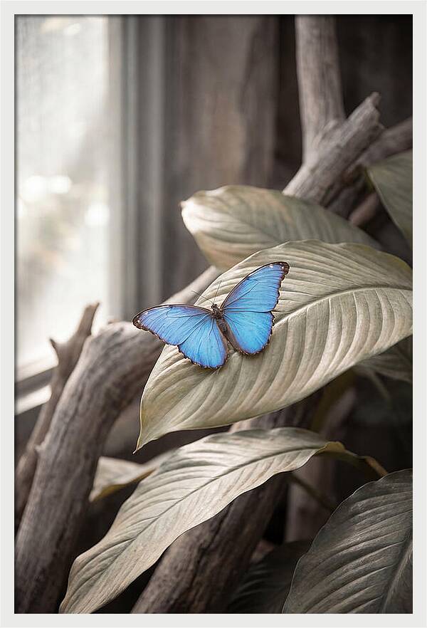 Blue Morpho Butterfly Displayed