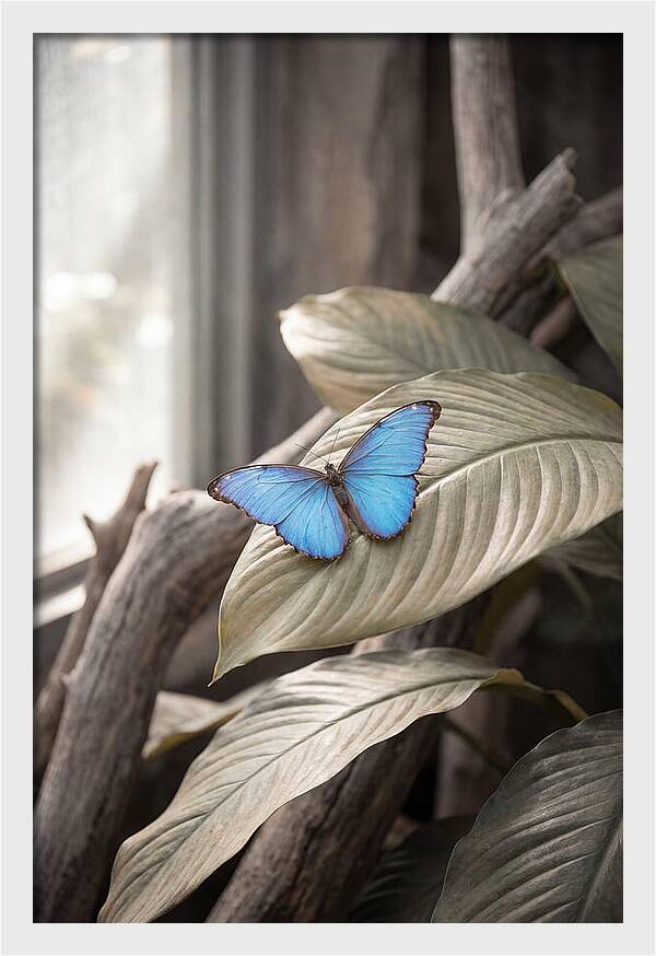 Blue Morpho Butterfly Displayed