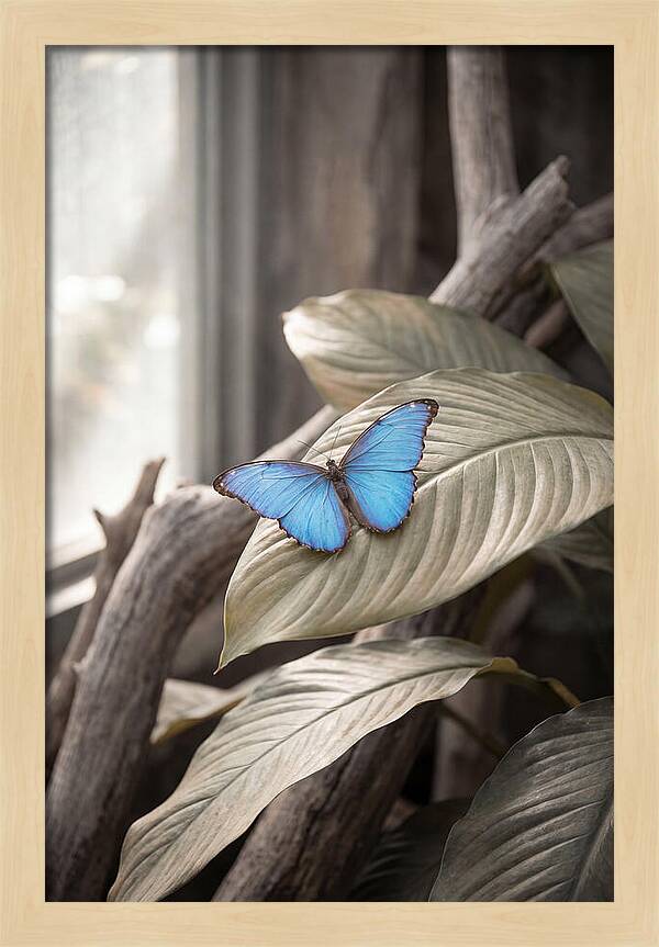 Blue Morpho Butterfly Displayed