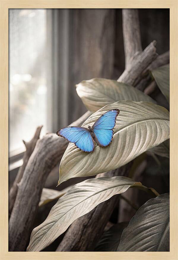 Blue Morpho Butterfly Displayed