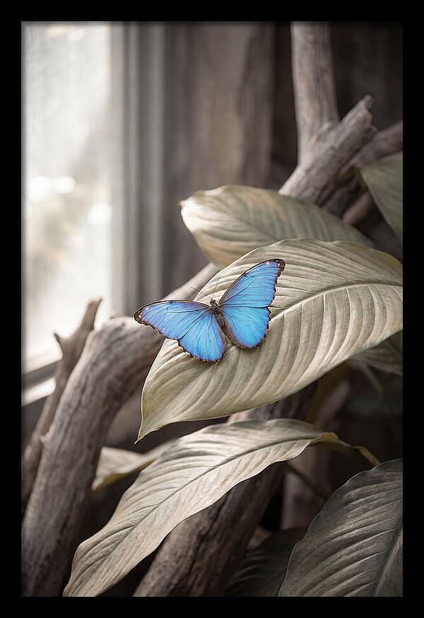 Blue Morpho Butterfly Displayed