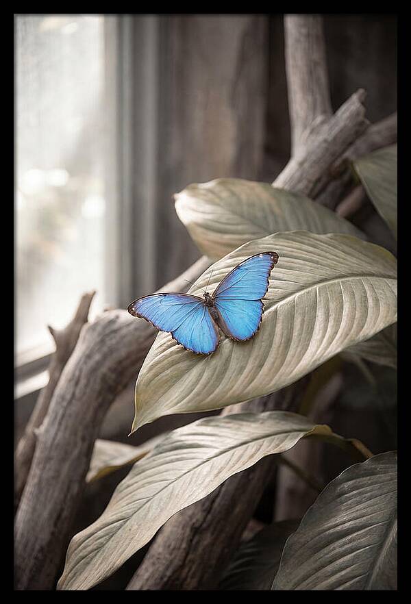 Blue Morpho Butterfly Displayed