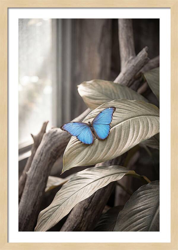 Blue Morpho Butterfly Displayed
