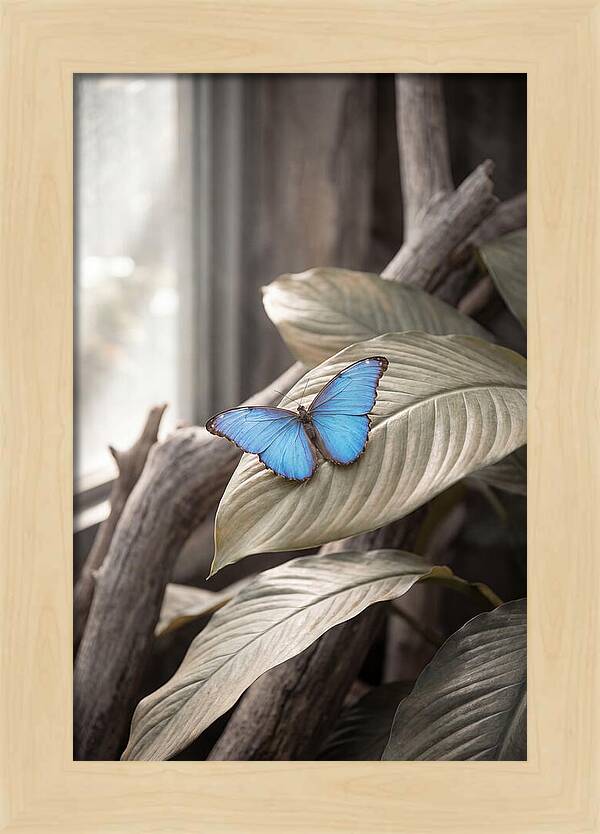 Blue Morpho Butterfly Displayed