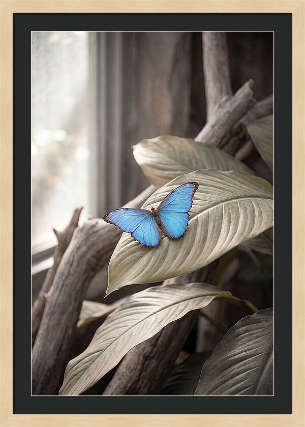 Blue Morpho Butterfly Displayed