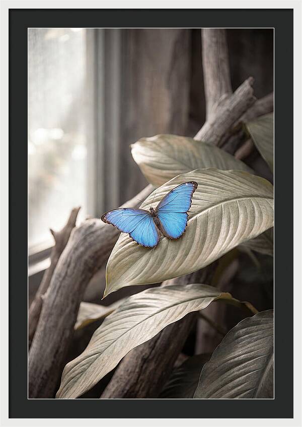 Blue Morpho Butterfly Displayed