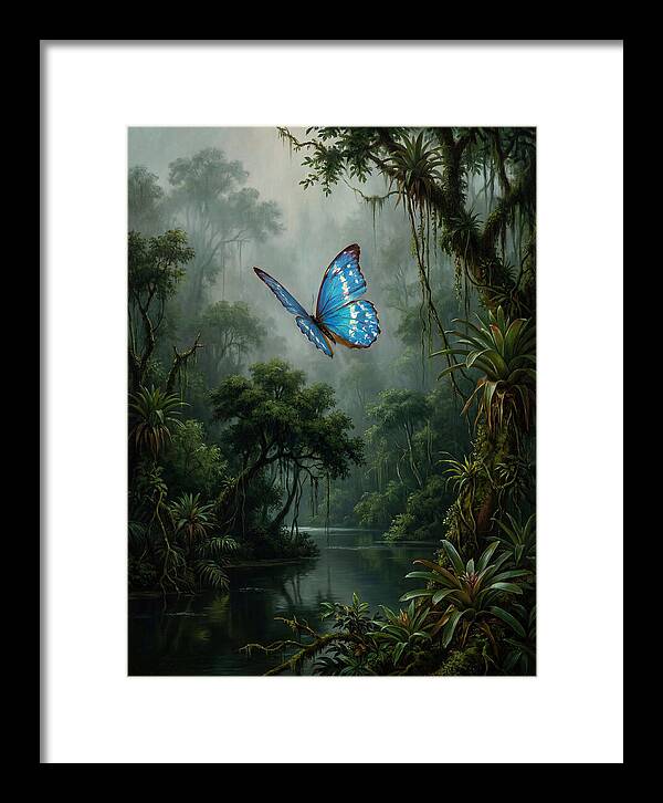 Blue Morpho Butterfly In Jungle