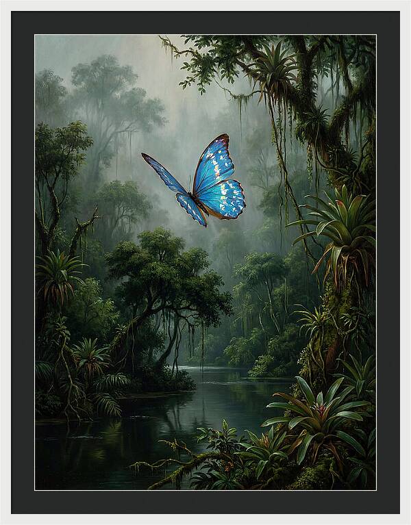 Blue Morpho Butterfly In Jungle