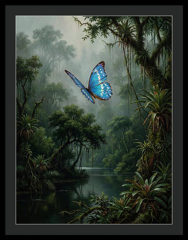 Blue Morpho Butterfly In Jungle
